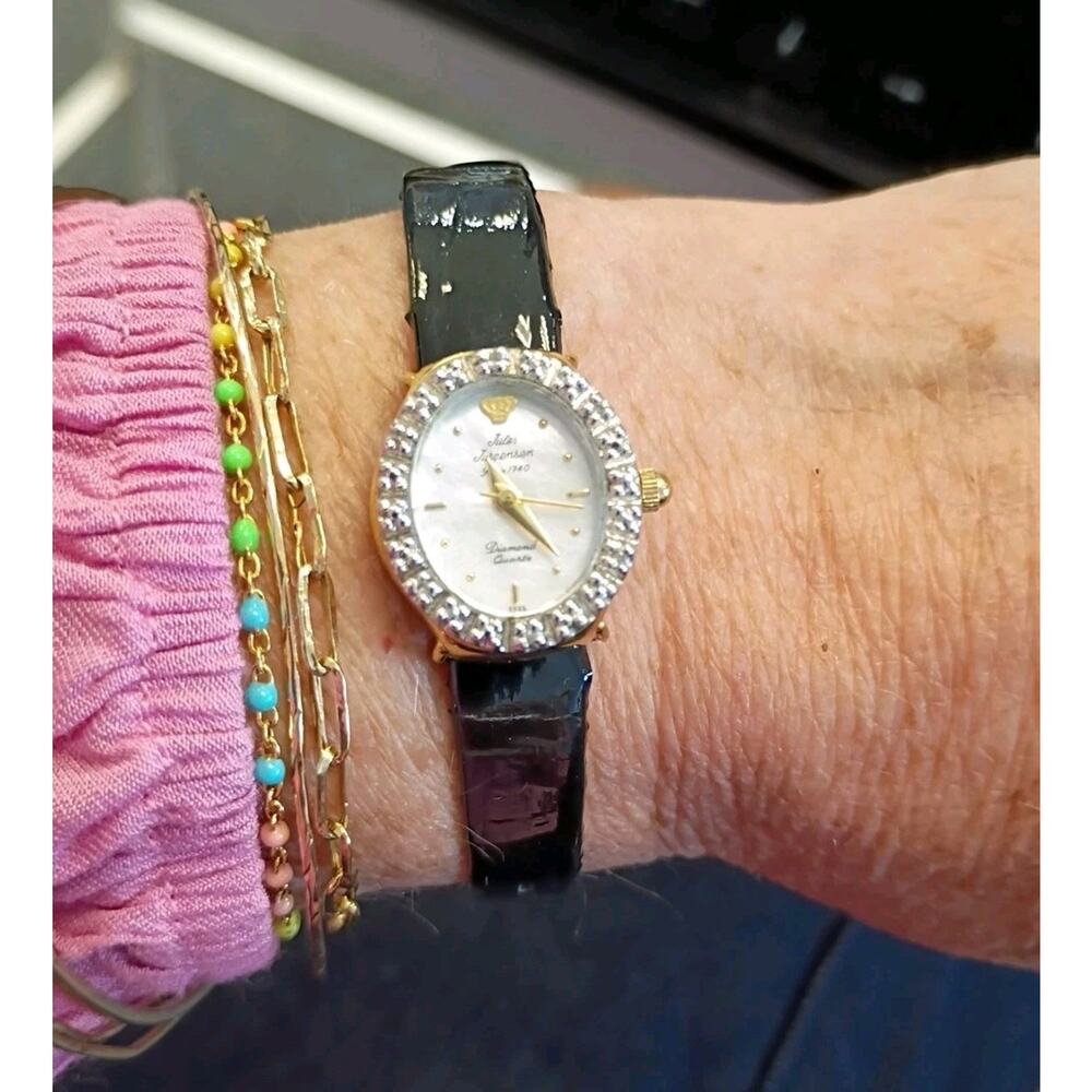 Jules Jurgensen Diamond Ladies Watch 4 Bands New Battery Style 377 MOP 20X17mm